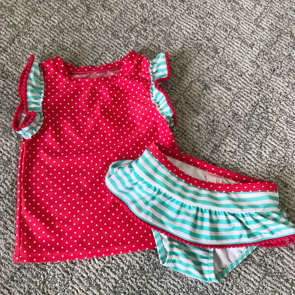 Girls 2T Cat & Jack Rashguard Set EUC